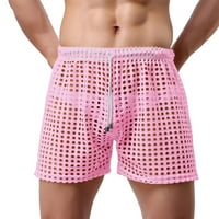 Lilgiuy muške mrežice Bermuder Shorts Ljeto Novo šarmantne šuplje izreke Perspektive kratke hlače Clearing