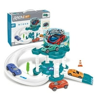 Shulemin set sastavljen auto replikat rotacije DIY Scene Edukativna igračka klizište za klizanje igračka za igranje za igranje Playset Parking igračke Dječji poklon