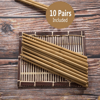 Rush Chopsicks Višenizirani kineski prirodni bambusovi štapići 9,8 Dugo lagan set od drveta za restoran