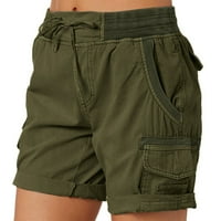 DTIDTPE široke pantalone za noge za žene Žene Teretne kratke hlače Ljeto Lagane pješačke burmude šorc sa džepovima Teretne hlače Žene Vojske zelene boje