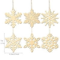 GiyBlacko božićni ukrasi Božićni ukras Snježni pahuljica Chip Privjesak Drveni obrt Privjesak za rezbarenje
