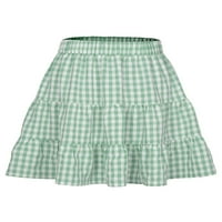 Voguele Dame Mini suknje Visoko struk suknje s ljuljačkama boho zelene s