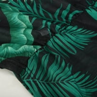Odieerbi haljine za žene Midi haljine Trendi mrežasti print casual dugih rukava + suknje set zelene boje