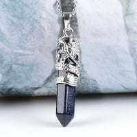 Wollalno umjetni ujedini šesterokutni prirodni kamen kristalni privjesak ogrlica za žene MUŠKARCIJA