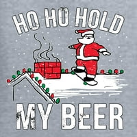 Divlji bobby, ho ho drži moje pivo skejtbording santa božić ružni božićni džemper muškarci grafički tenk, heather siva, x