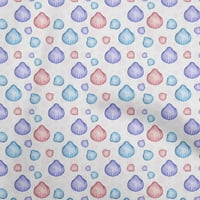 Onuone pamuk svilena plavkast ljubičasta tkanina okeanska akvarela morskog kokornog školjka šivaći zanatski projekti tkanini otisci na širokoj dvorištu