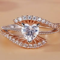 Yubnlvae Prstenovi modni ružin zlatni dijamantni prsten za žene za angažman prsten nakit pokloni ruže