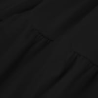Zpanxa Womens Ljetna casual majica Haljine plaža Pokrijte obični dreirani haljina s rezervoarom Black XL