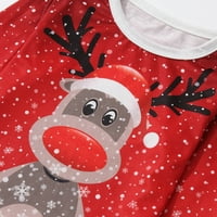 Yyeselk Family Božićni Utakmica Pajamas Set Elk Xmas PJs Sleep odjeća za odrasle, djecu, dušo