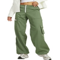 HIRIGIN HOLDE CASTER HANTS, Trudene pantalone sa punim bojama s više džepova, crni kaki zeleni