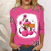 Aoochasliy Pulover za žene čišćenje božićne dukseve Štampanje labavih majica Bluze okrugli vrat casual