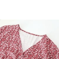 XYSAQA ženske haljine Maxi haljina za žene Ženske dame kratkih rukava cvjetni ispisani krila srednje