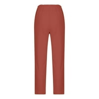 Xinqinghao žene čvrste osnovne duge hlače modne hlače za noge velike struke otvorene prednje ležerne ravnotežne hlače crvene xxl