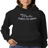 Muzika me čini srećnim kapuljačnim ženama -Martprints dizajna, ženska 4x-velika