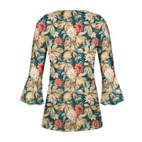 Yyeselk ljetne bluze za žene trendi dugme gore V-izrez Trupstva Trupstva Tunic Tops Modni ljupki cvjetni