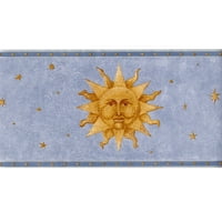 TRIMZ Sun and Moon Nebeska pozadina, plava srebrna obloga, 15 'l 9 w
