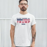 TEE Hunt Black Glace za Trumpovu majicu Donald Trump zvijezde i pruge muški čaj, bijeli, mali