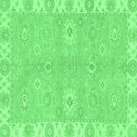Ahgly Company Zatvoreni kvadratni orijentalni smaragd zeleni tradicionalni prostirci, 6 'kvadrat