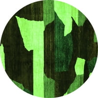 Ahgly Company u zatvorenom okruglom orijentalnim zelenim modernim prostirkama, 3 'runda