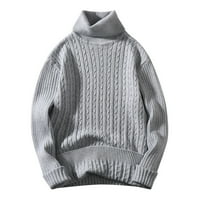 fvwitlyh muški džemper muški dugi rukav pulover s dugim rukavima mekani kabelski pleteni džemper za