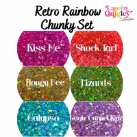 Glitter Heart Co. - Visokokvalitetni poliesterski sjaj - Retro Rainbow Chunky set - set vrećice