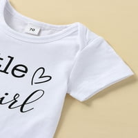 Coduop Baby Girls Outfit Set, kratki rukav rukav i cvjetni set za krov za odjeću od 3 komada