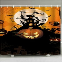 Heitepabg Halloween Cuter za tuširanje za kupatilo zastrašujuće skeletofon za zavjese za tuširanje kuke vodootporne i anti-plijesni ispis zastane zadebljanih tuše svih svetačke zavjese za noćne zavjese