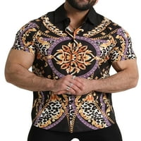 Sanviglor Muške vrhove kratkih rukava majica rever izrez majica casual bluza na plaži Ljetne košulje