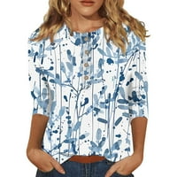 Qwertyu Womens Loasethent Tops Ljetni vrhovi Hlaljske košulje na pola rukava Dugačka majica Down Dugačka majica Ležerne prilike za busičke majice Ležerne prilike za plus veličine Dame Light Blue XL