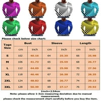Avamo muški vrhovi dugih rukava majica s dugim rukavima 3D digitalni tisak T majice Muška modna bluza Sport Basic Tee Blue 3xl