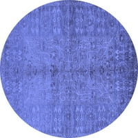 Ahgly Stroj firme koji prati unutarnji okrugli orijentalni plavi industrijski prostirki, 3 'krug