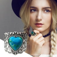 Zelena retro ljubavna oblika prstena zvona elegantna ljubavna mjesec prsten za žene djevojke veličine