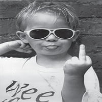 Pozdrav Kid smiješno dijete Davanje prstiju Sunčane naočale smiješne parodije Fotografija Fotografija