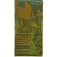 Eric O. W. Ehrström Black Ornate uokviren dvostruki matted muzejski umjetnički ispis pod nazivom: Stepenice,
