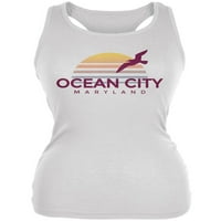 Plaža Sunce Ocean City Maryland Juniors Mekani tenk Top Bijela MD