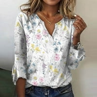 Must-hay garderobe esencijalna ženska modna ženska moda V-izrez rukav print tiskati majicu Slim TOP