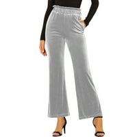 MuSuos svakodnevne žene sportske hlače, elastična čvrsta boja visoki struk sa pojasevom pojasom labave gležnjačke pantalone za proljeće jesen