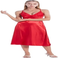 Ženska odjeća svilena rublja seksi v izrez Babydoll čipka duga noćna odjeća Podesivi kaiš pidžama saten
