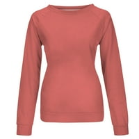 Žene ležerne duge rukave s dugim rukavima CREW CREW Slatko pulover opušteno pristajanje Ležerne prilike Comfy Fals modne odjeće