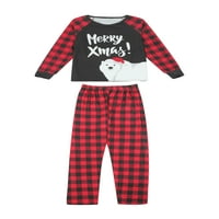 Odgovarajuća porodična božićna noćna odjeća odjeća dugih rukava s majicama na rukavima plaćene hlače za spavanje za spavanje za odrasle djeca beba