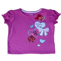Djevojke za djecu od djeteta Pink Love Bug Heart Ispiši majicu kratkih rukava s kratkim rukavima 24m