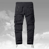 Eguiwyn muns dukvenci labavi više džep ravno pune boje vanjske kombinezone hlače za muškarce crne 3xl