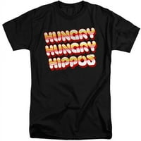 Trevco HBRO453-ATT - Gladni gladni hippozi i gladni vintage logo-kratki rukav 18 - odrasla visoka majica, crna - 3x