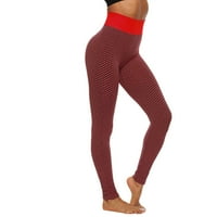UUBLIK High Squist Ženska rešetka Štamparija visokog struka Stretch Strethcy Fitness Tajice Yoga hlače sa džepovima