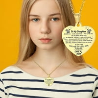 Heiheiup moda Kreativna ogrlica sa srcem u obliku kćeri ljubavi Ogrlica Lucky Privjesak ogrlica za žene