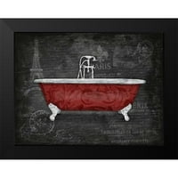 Siva, jace crna moderna uokvirena muzejska umjetnost tisak pod nazivom - Crveno kupatilo 2