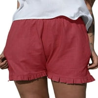 Sanviglor Women HOT Hlače Solidne boje dno Ruffled Mini pant sa običnim ljetnim plažnim kratkim hlačama