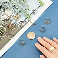 Boje prstenje za prste podesive od nehrđajućeg čelika Cabochon Components prstenaste prstene Ravni okrugli