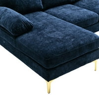 & Vico Accent kauč, moderni navlaka u obliku slova L metalne noge, mekog stražnjeg jastuka i šperploča,