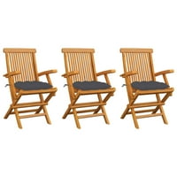Patione stolice sa antracitnim jastucima Čvrste stolice od tikovine